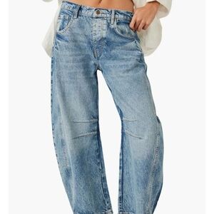 WE THE FREE PEOPLE GOOD LUCK BARREL JEANS